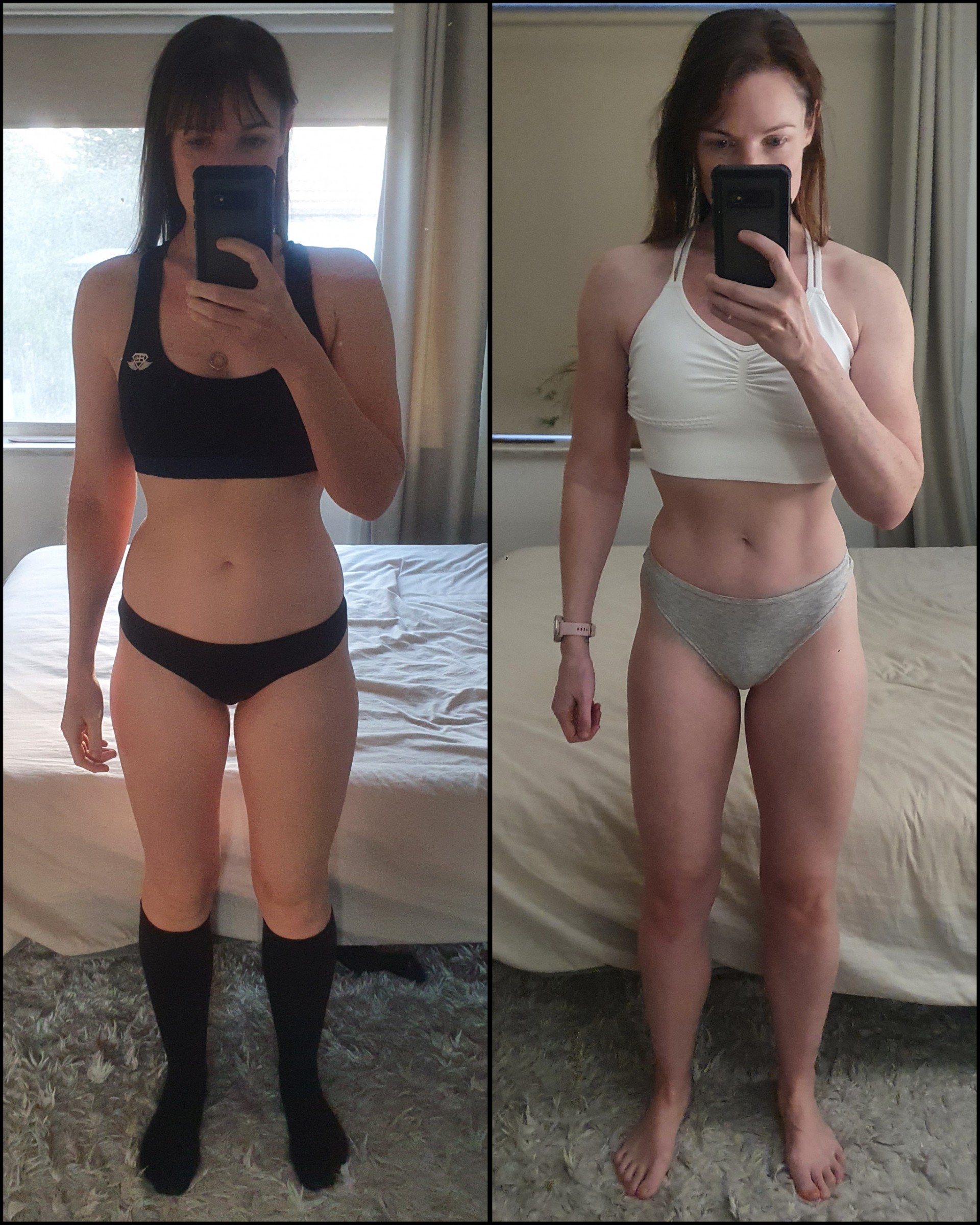 Female weight loss and body recomposition results Adelaide - holistic personal training program success story